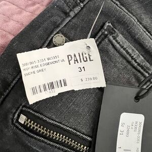 Paige High Rise Jeans in Smoke Grey